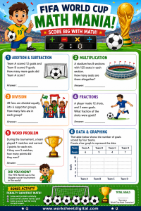 World Cup Math Mania Worksheet Soccer-Themed Math Activities for Grades 3–5