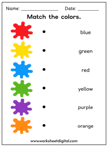Match the colors worksheet